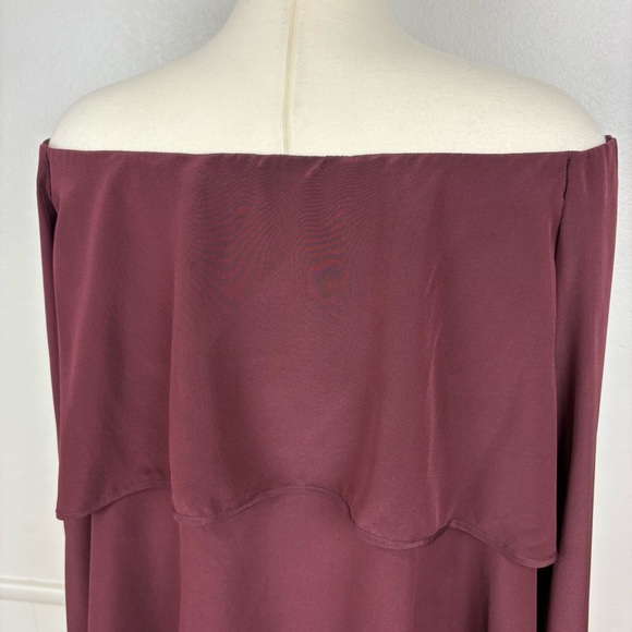 Scanlan Theodore Silk Off Shoulder Tiered Top Size S/M Bell Sleeves Boho Luxury - Picture 8 of 17